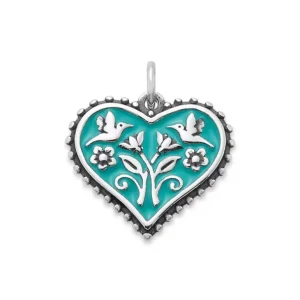 Enamel Hearts in Bloom Charm